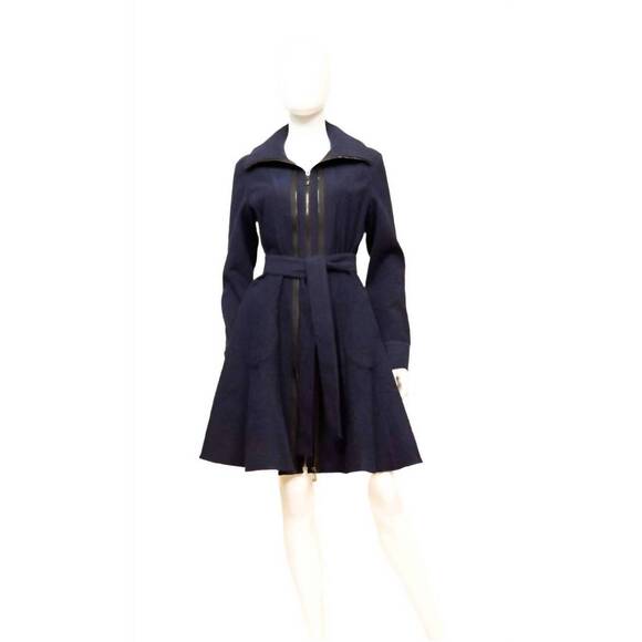 SAMUEL DONG Dresses & Skirts - NEW SAMUEL DONG women's dress coat with self belt in midnight (dark blue)
